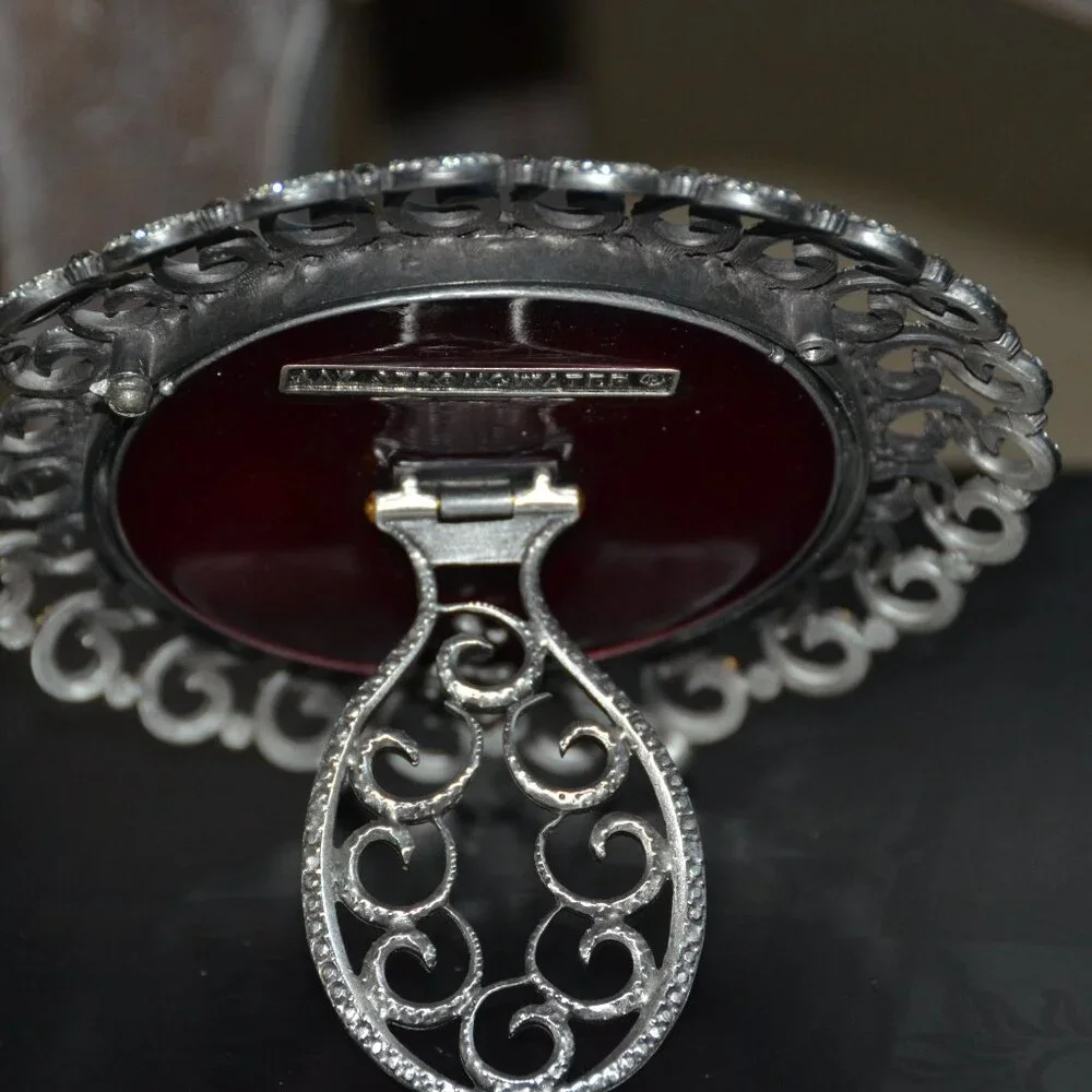 RETIRED JAY STRONGWATER KARYSS DUCHESS PAISLEY LACE SILVER CRYSTAL ENAMEL FRAME